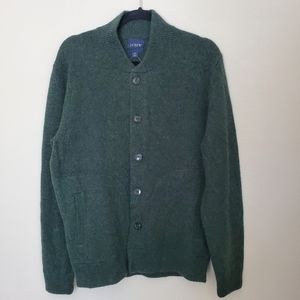 J. Crew Factory Green Bomber Cardigan Medium NWT